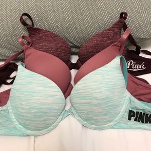 3 PINK Bras